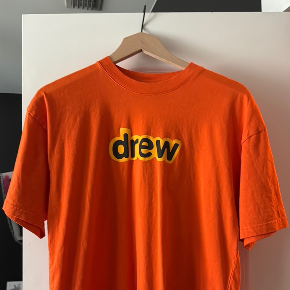 DREW Orange Short Sleeve Tee Vibrant Crew Neck